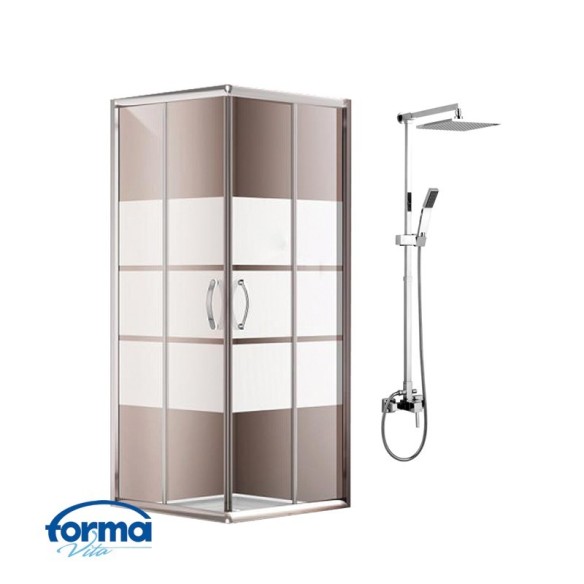 Комплект душ кабина 7005-1D и душ система със смесител VLS006 FORMA VITA ➤ топ цена ➤ dshome.bg