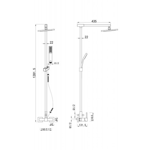 Комплект душ кабина 7005-1D и душ система със смесител VLS006 FORMA VITA ➤ топ цена ➤ dshome.bg