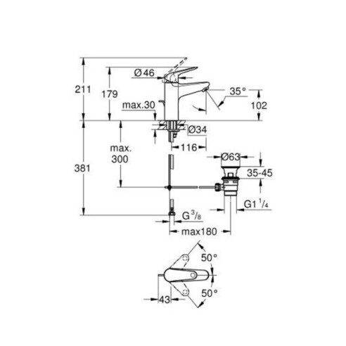 Смесител за баня 1/2'' Euroeco M-размер GROHE ➤ топ цена ➤ dshome.bg