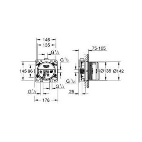 Душ система за вграждане Tempesta 250 Eurocube GROHE ➤ топ цена ➤ dshome.bg