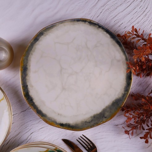 Порцеланов сервиз за хранене 24 части Злато и изумруд TULU PORSELEN ➤ топ цена ➤ dshome.bg