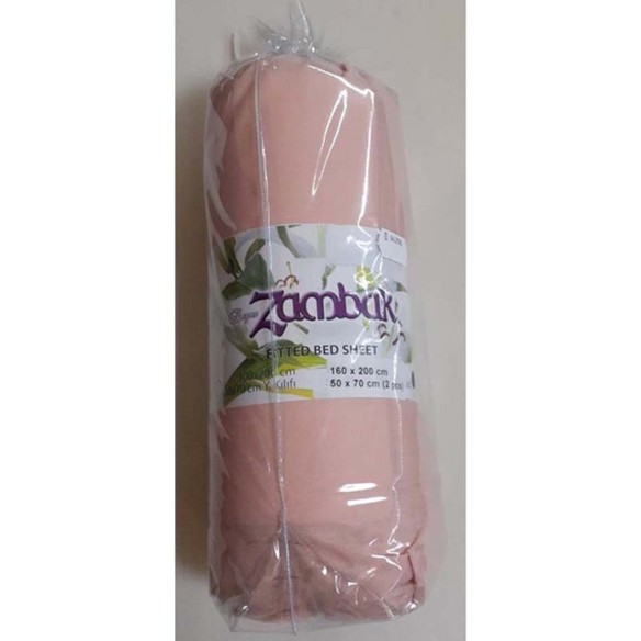 Чаршаф с ластик 160x200 см + две калъфки Cylinder Powder ZAMBAK ➤ топ цена ➤ dshome.bg