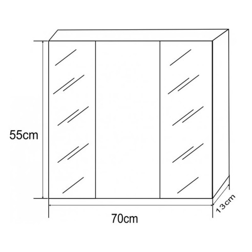 Горен шкаф за баня с огледало ICMC 1055-70 INTER CERAMIC ➤ топ цена ➤ dshome.bg