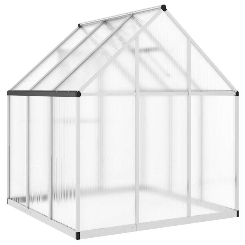 Оранжерия с основа рамка сребрист 169x169x195 см алуминий
