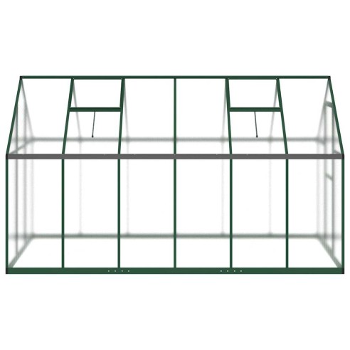 Оранжерия с основа рамка зелен 334x169x195 см алуминий