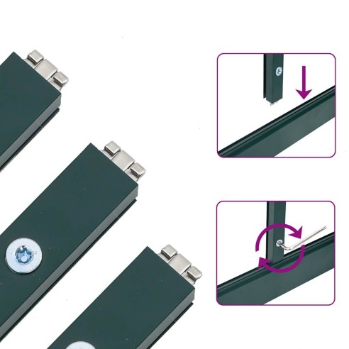 Оранжерия с основа рамка зелен 334x169x195 см алуминий