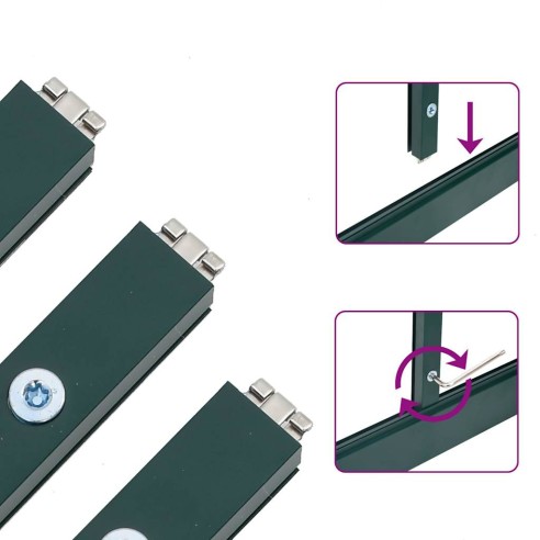 Оранжерия с основа рамка зелен 169x169x195 см алуминий