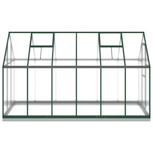 Оранжерия с основа рамка зелен 334x169x202 см алуминий