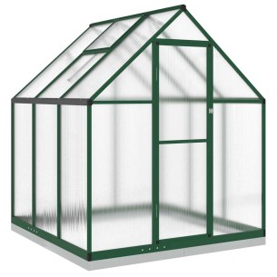 Оранжерия с основа рамка зелен 169x169x202 см алуминий 2