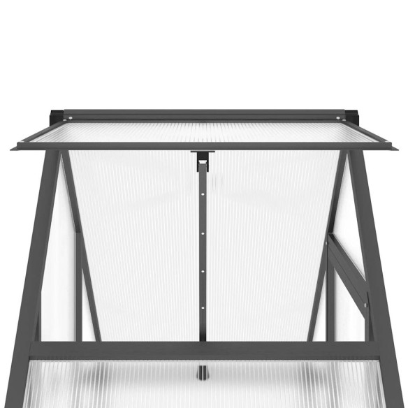 Оранжерия с основа рамка антрацит 169x58x195 см алуминий