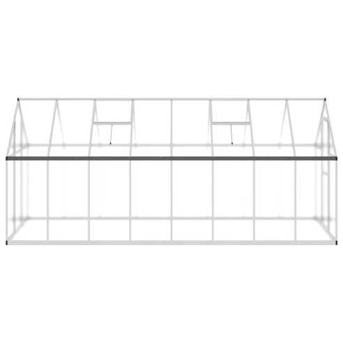 Оранжерия с основа рамка сребрист 445x169x195 см алуминий