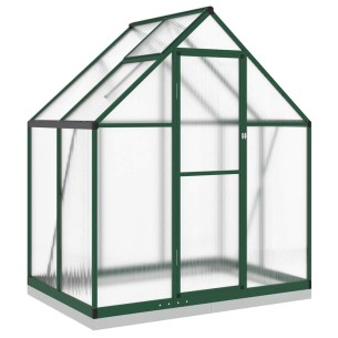Оранжерия с основа рамка зелен 169x114x202 см алуминий 2