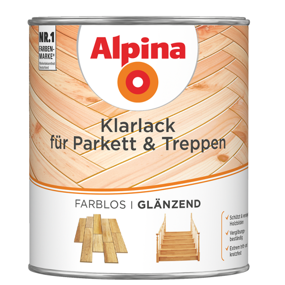 Акрилатен паркетен лак 2в1 гланц 2л ALPINA - 1