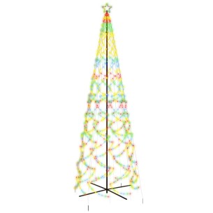 vidaXL Коледна елха конус, цветна, 1400 LED, 160x500 см 2