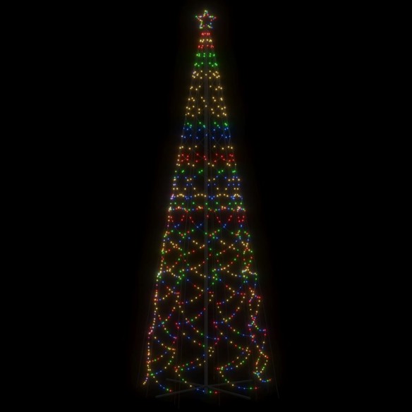 vidaXL Коледна елха конус, цветна, 1400 LED, 160x500 см