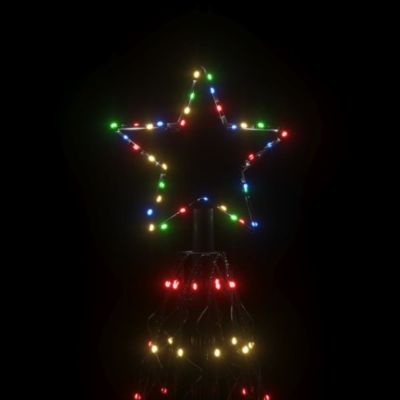 vidaXL Коледна елха конус, цветна, 1400 LED, 160x500 см