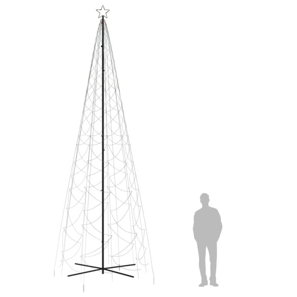 vidaXL Коледна елха конус, цветна, 1400 LED, 160x500 см