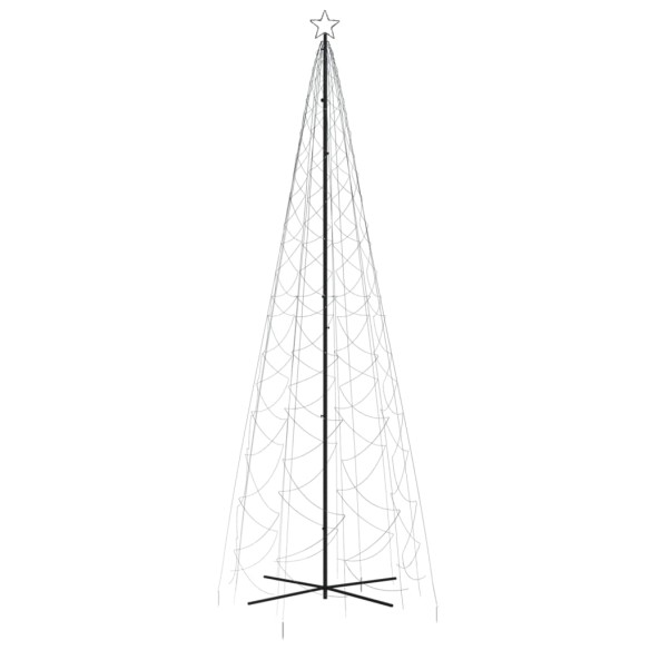 vidaXL Коледна елха конус, студено бяло, 1400 LED, 160x500 см