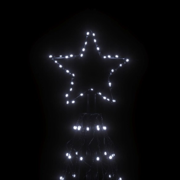 vidaXL Коледна елха конус, студено бяло, 1400 LED, 160x500 см