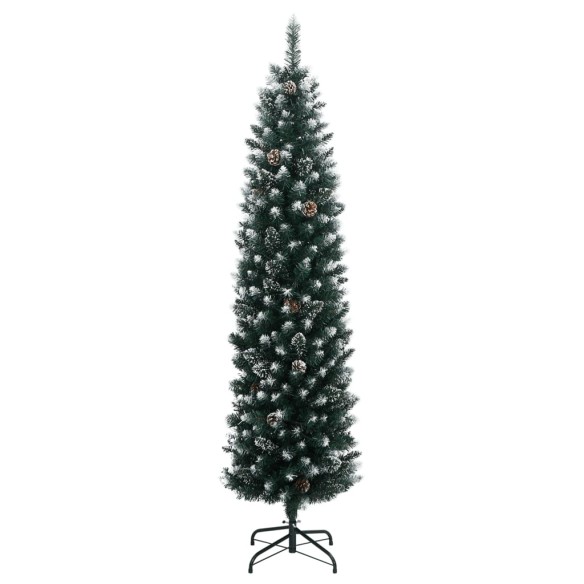 vidaXL Изкуствена тънка коледна елха, 150 LED, 120 см