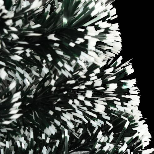 vidaXL Готова осветена коледна елха със стойка 240 см оптично влакно