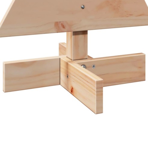 vidaXL Дървена коледна елха за декорация 60 см масивно чамово дърво