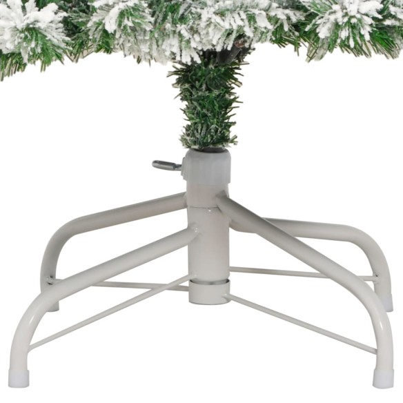 vidaXL Изкуствена коледна елха с шарнири и флокиран сняг 210 см