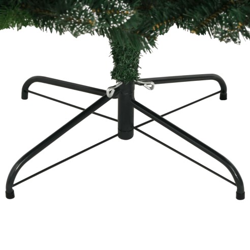 vidaXL Изкуствена коледна елха с шарнири и червени плодове 180 см