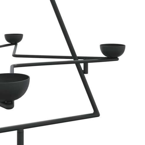 vidaXL Метална коледна елха за декорация черна 75 см