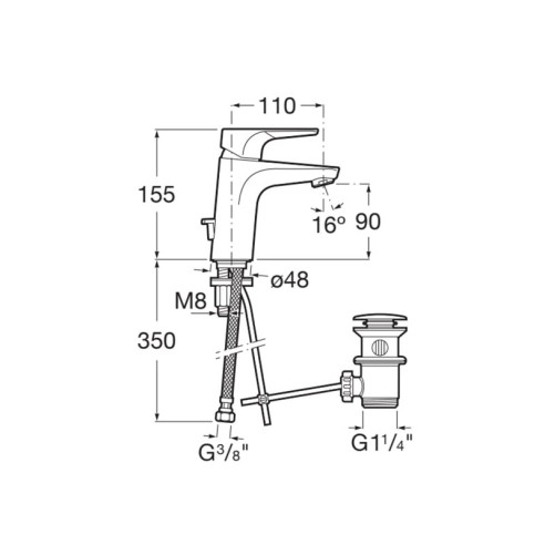 Смесител за баня с автоматичен изпразнител Atlas ROCA (мостра) ➤ топ цена ➤ dshome.bg