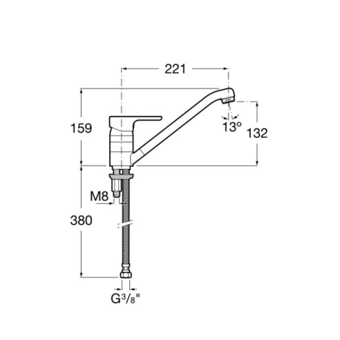 Смесител за кухня с въртящ се чучур L20 ROCA ➤ топ цена ➤ dshome.bg