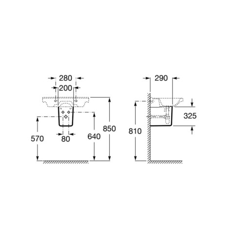 Полуконзола за мивка Debba ROCA ➤ топ цена ➤ dshome.bg