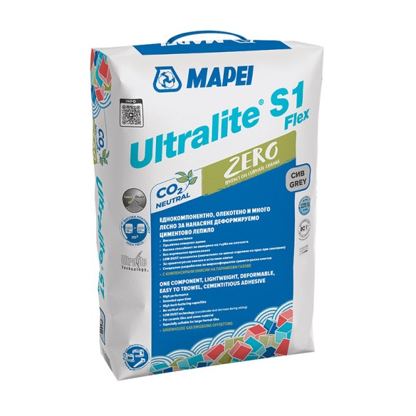 Лепило за плочки Ultralite S1 Flex Zero сиво 15 кг MAPEI ➤ топ цена ➤ dshome.bg