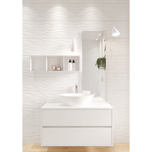 Гранитогрес 30x60 см White Satin Wave Structure Soft Romatic CERSANIT ➤ топ цена ➤ dshome.bg