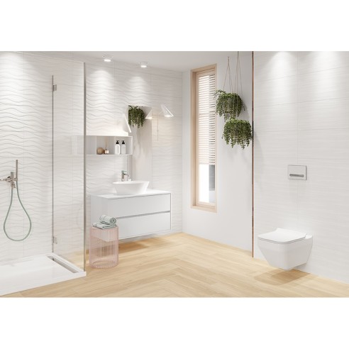 Гранитогрес 30x60 см White Satin Wave Structure Soft Romatic CERSANIT ➤ топ цена ➤ dshome.bg