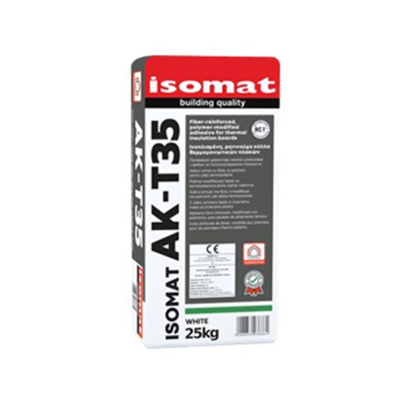 Лепило за топлоизолaционни плоскости AK-T35 25 кг бяло ISOMAT ➤ топ цена ➤ dshome.bg