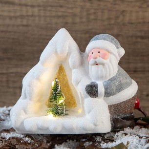 Светеща коледна декорация Дядо Коледа с елха ➤ топ цена ➤ dshome.bg 2