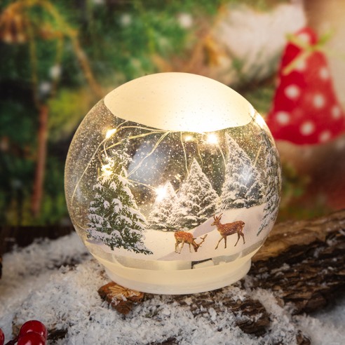 Светеща коледна топка Зимна картина ➤ топ цена ➤ dshome.bg