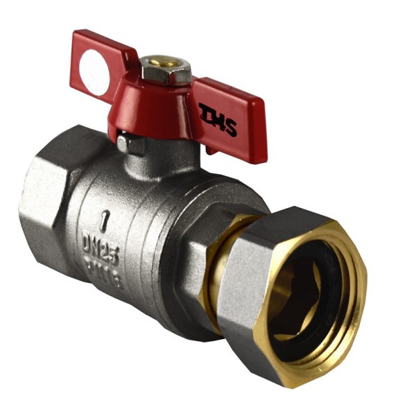 Сферичен кран с подвижна гайка ЖЖ и салников механизъм 1" THS THERMOSTYLE ➤ топ цена ➤ dshome.bg