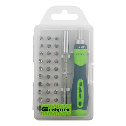 Реверсивна отвертка за фина механика с битове и вложки 32 части СИБРТЕХ ➤ топ цена ➤ dshome.bg