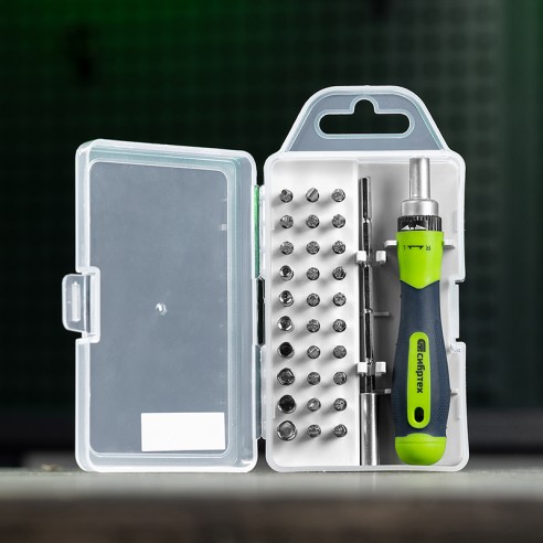 Реверсивна отвертка за фина механика с битове и вложки 32 части СИБРТЕХ ➤ топ цена ➤ dshome.bg