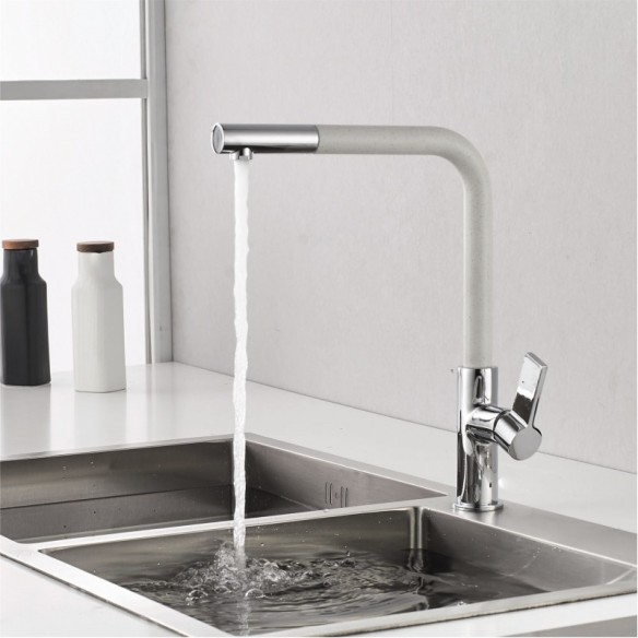 Висок смесител за кухня ICF 718650 White INTER CERAMIC ➤ топ цена ➤ dshome.bg