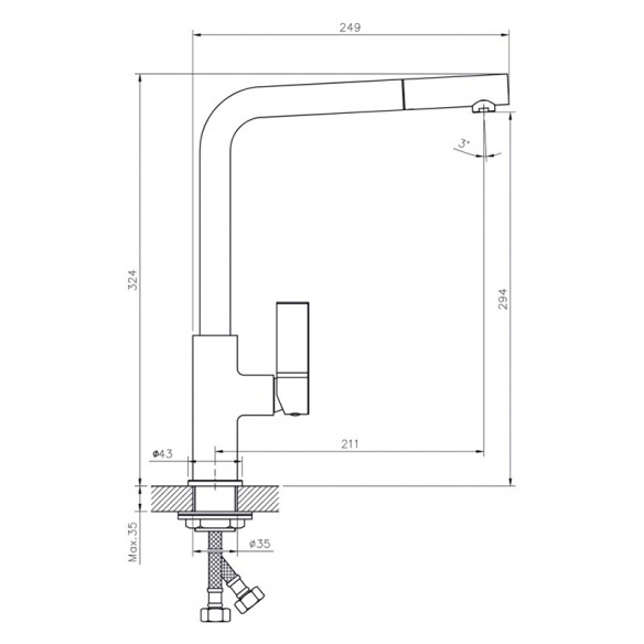 Висок смесител за кухня ICF 718650 White INTER CERAMIC ➤ топ цена ➤ dshome.bg