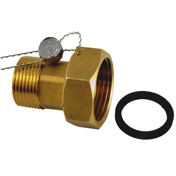 Холендър за водомер 1/2"x3/4" 2 бр. FERRO ➤ топ цена ➤ dshome.bg