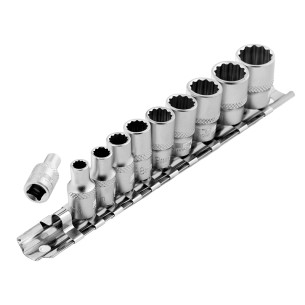 Комплект вложки 1/4" 12-стенни 4-13 мм 10 бр. STELS ➤ топ цена ➤ dshome.bg