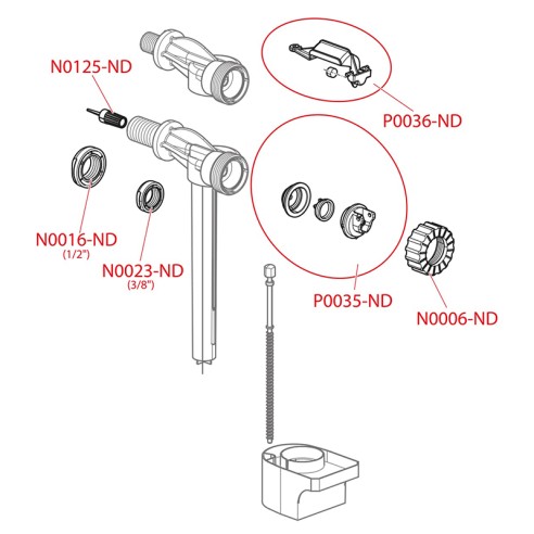 Странично пълнещ механизъм за казанче 1/2" A15 ALCA ➤ топ цена ➤ dshome.bg