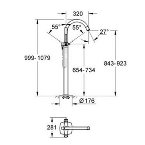 Смесител за вана 1/2" Grandera GROHE ➤ топ цена ➤ dshome.bg