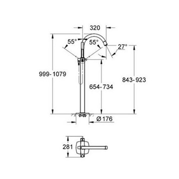 Смесител за вана 1/2" Grandera GROHE ➤ топ цена ➤ dshome.bg