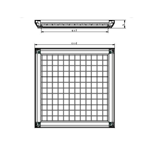 Алуминиев капак за вграждане 600x600 мм ALUPURA ➤ топ цена ➤ dshome.bg