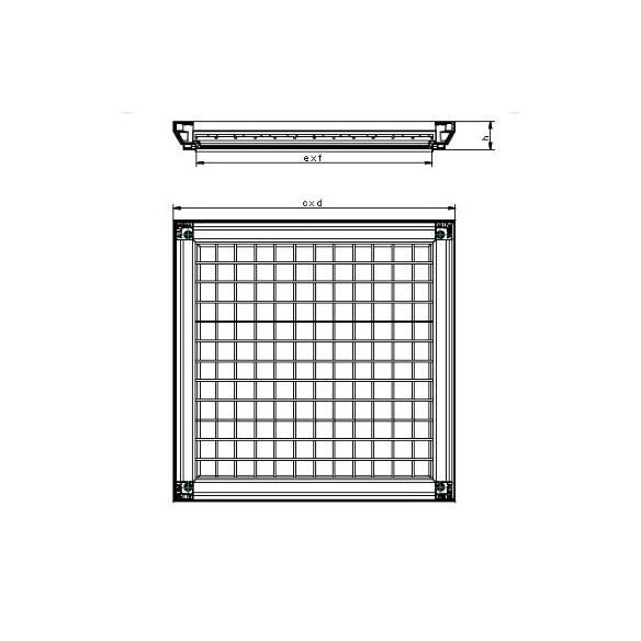Алуминиев капак за вграждане 600x600 мм ALUPURA ➤ топ цена ➤ dshome.bg